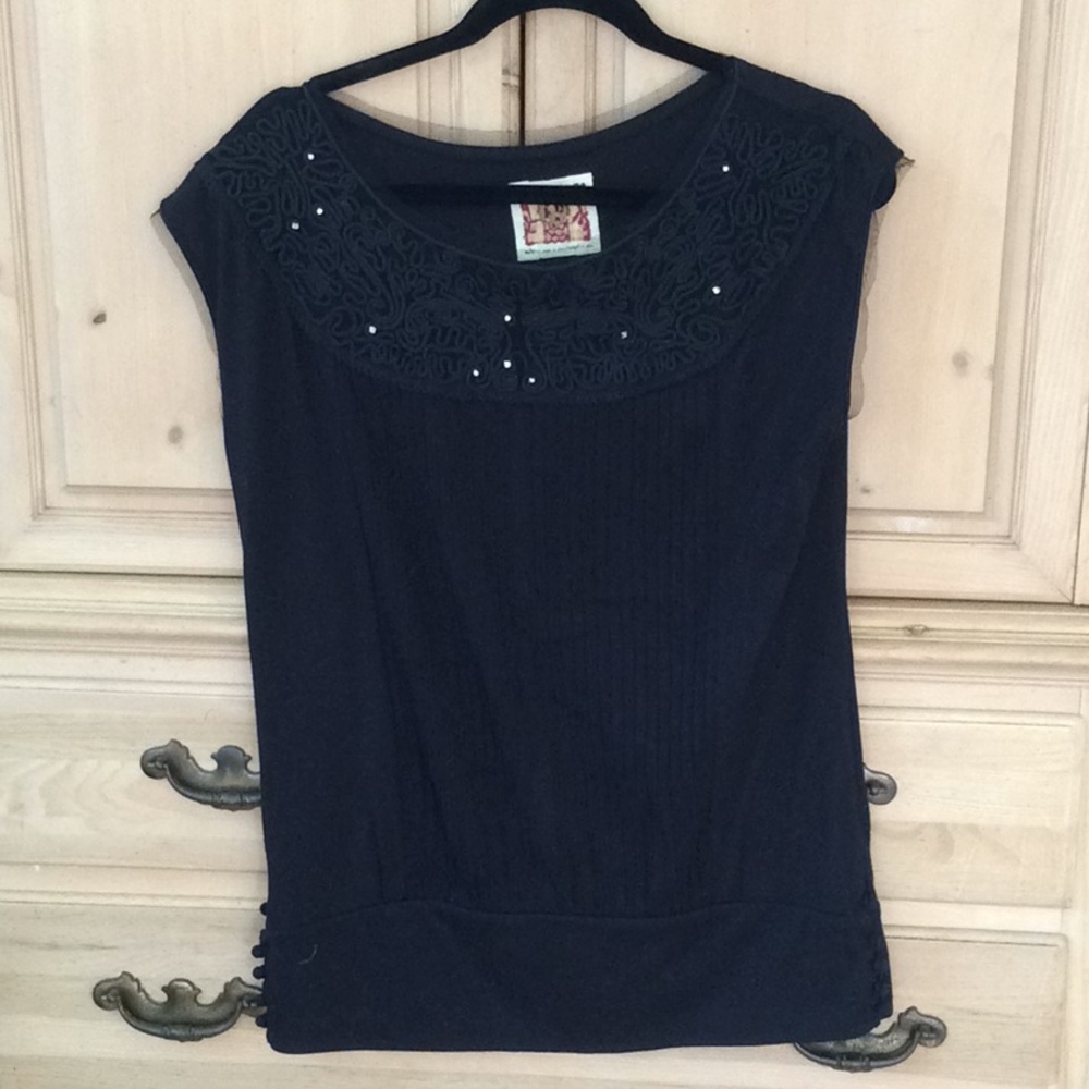 Free People Black Blouse - medium